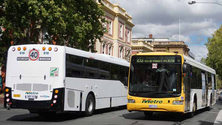 Metro Tasmania Bustech XDi 818 & Scania L94UB NCBC Downtown 211